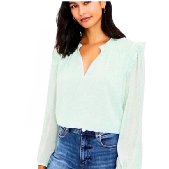 LOFT Tops - Ann Taylor‎ LOFT Mint Green Long Sleeve Top – Size Small